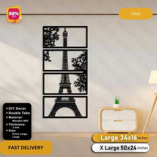 Eiffel Tower Wooden Wall Decor