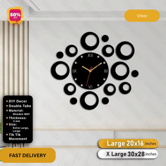 Circle Clock Wooden Wall Clock