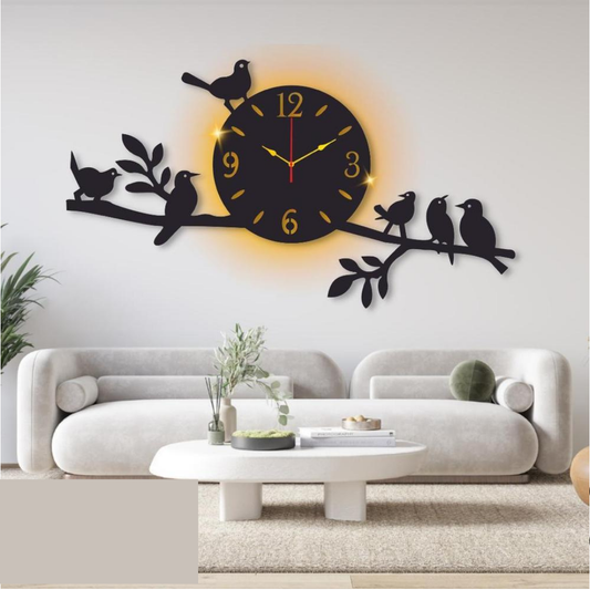 Sparrow Design Laminated Wall Clock With Backlight