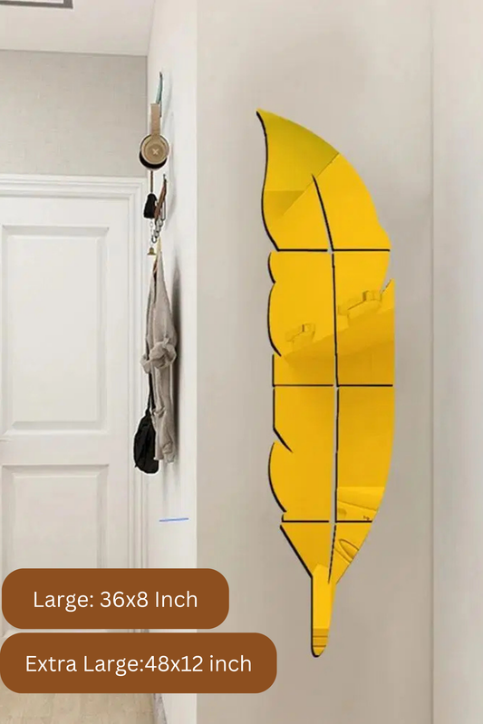 Golden Acrylic Leaf For Wall Decor
