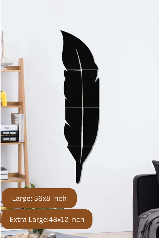 Black Acrylic Leaf For Wall Decor