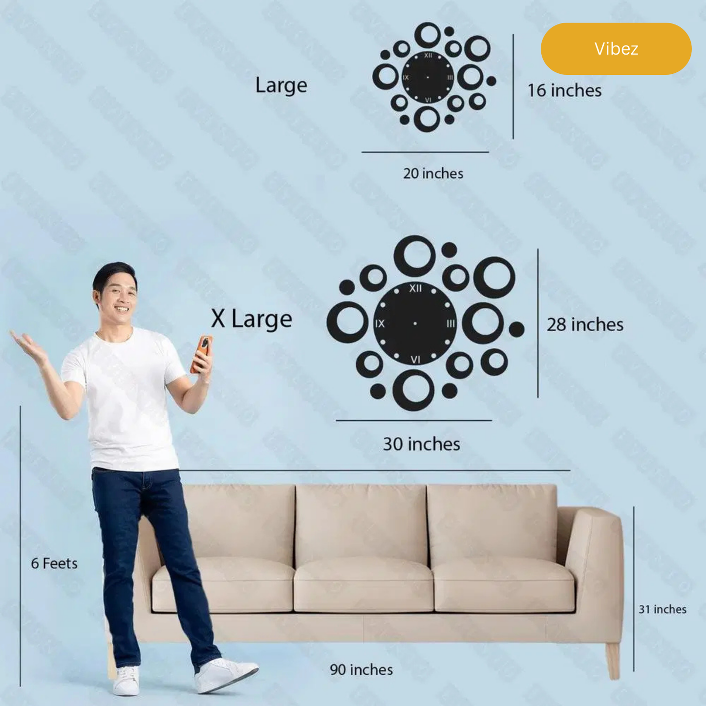 Circle Clock Wooden Wall Clock