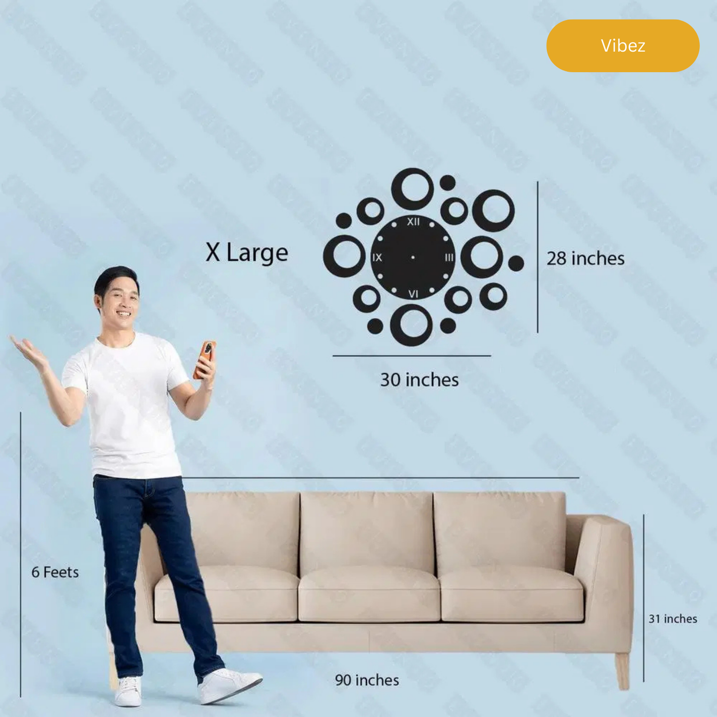 Circle Clock Wooden Wall Clock
