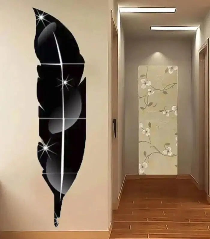 Black Acrylic Leaf For Wall Decor