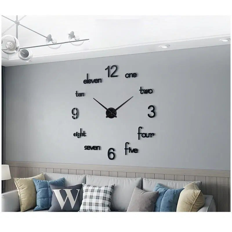 3d DIY Wooden Big 11 Wall Clock