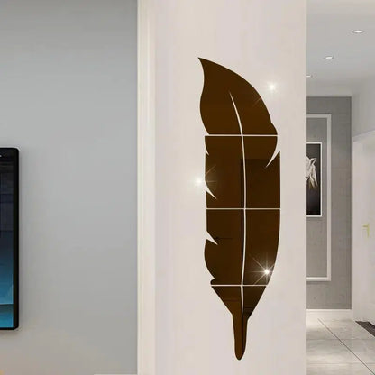 Black Acrylic Leaf For Wall Decor