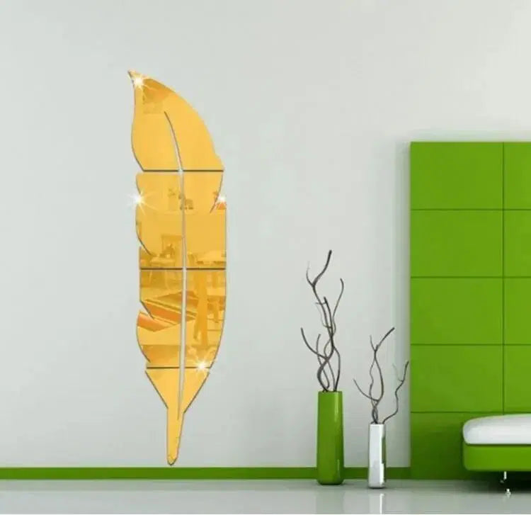 Golden Acrylic Leaf For Wall Decor