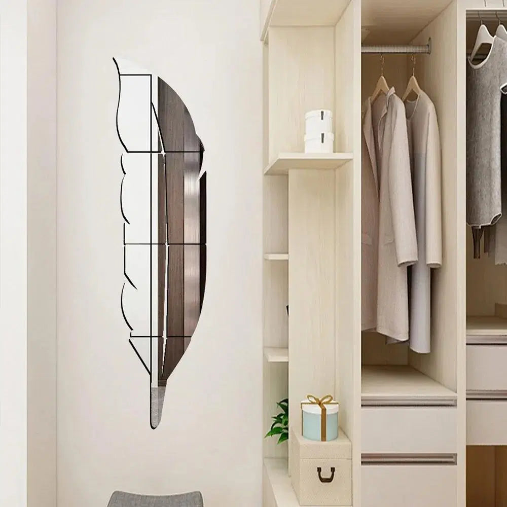 Silver Acrylic Leaf For Wall Decor